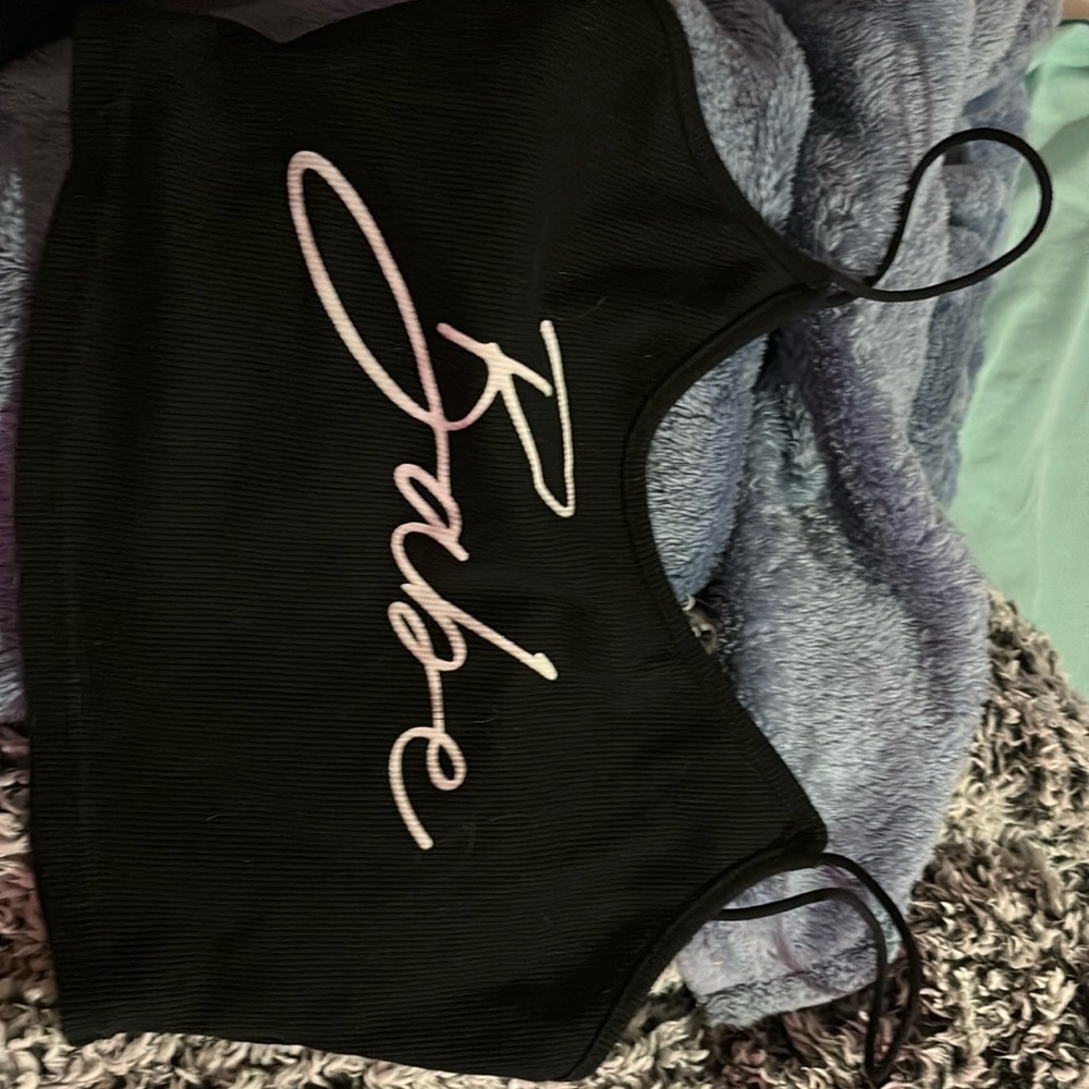 shein, small, black crop top